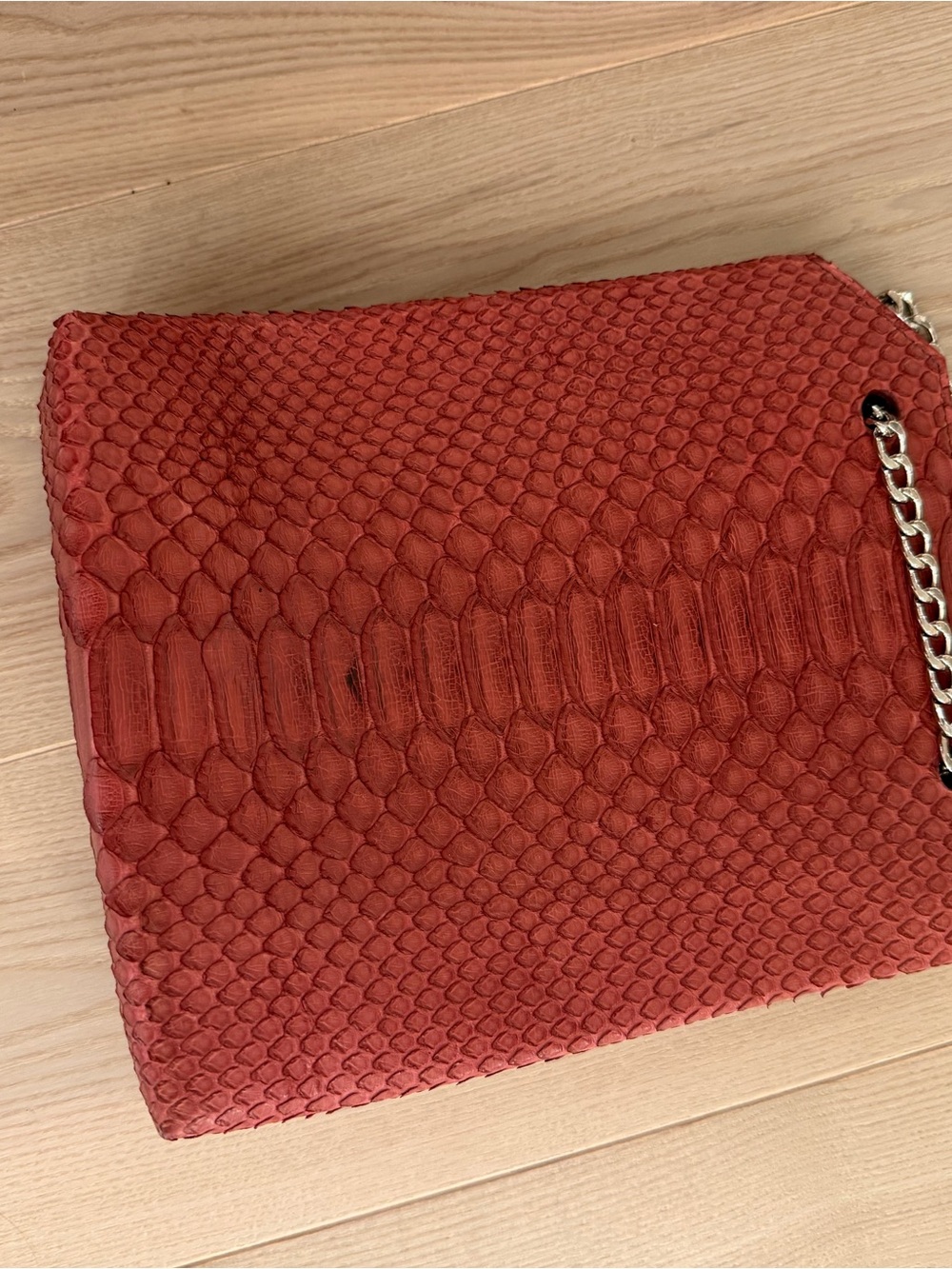 Genuine Red Python skin Chain Shoulder Bag - Picture 6 of 6